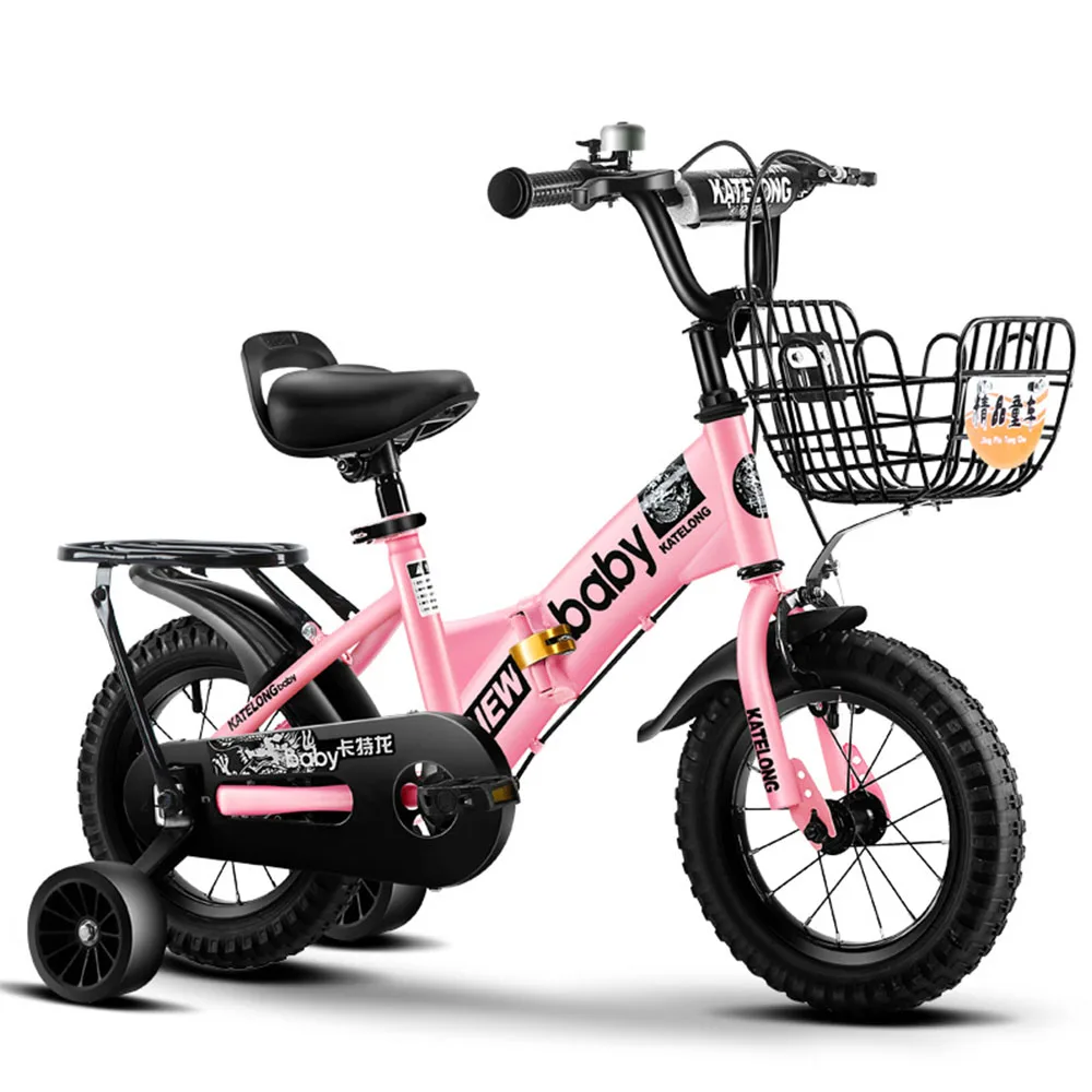 

12/14/16 Inches Folding Children'S Bicycle With A Kettle High Carbon Steel Bike Flash Auxiliary Wheel Adjustable Saddle