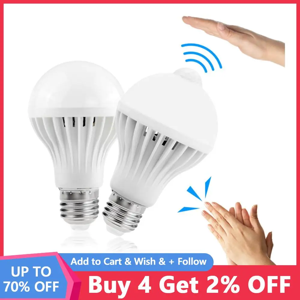 

Smart Sound&PIR Motion Sensor LED Bulb E27 AC 85-265V 3W 5W 7W 9W 12W Induction Kitchen lamp Stair Hallway Infrared Light Bulbs