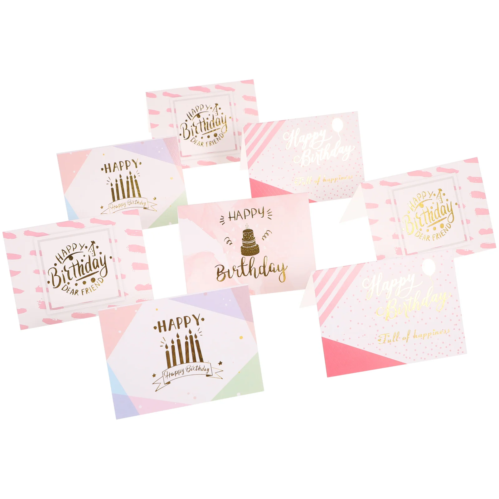 

40 Pcs Birthday Card Writing Cards Fold Party Blessing Happy Assorted Paper Decorative Greeting Assortment Women