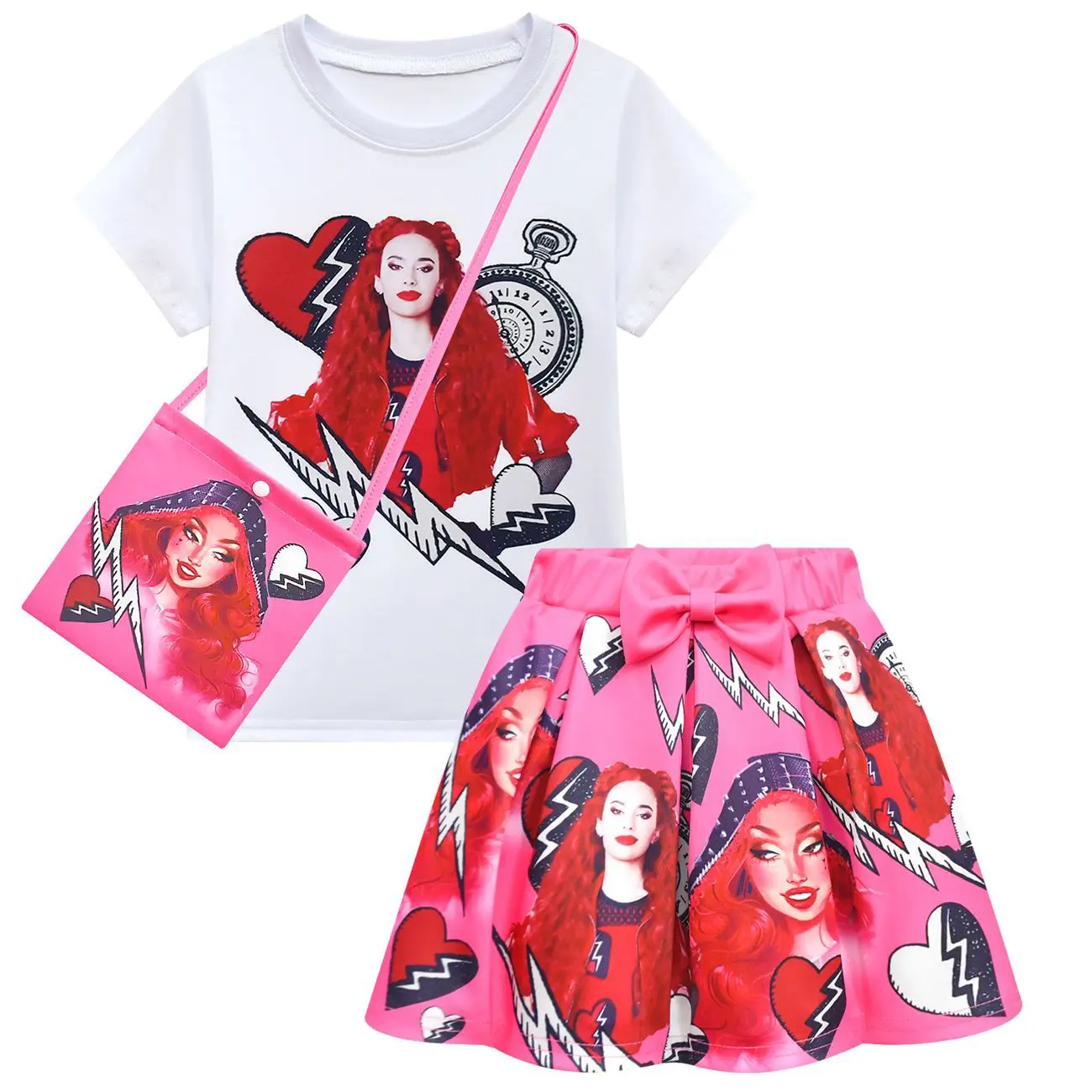 Комплекты детской одежды для девочек The Rise of Red Descendants 4 футболка косплея топы и