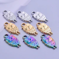 5pcs animal pendant cute owl charms for jewelry making supplies stainless steel charm handmade necklace womenmen pendants gift