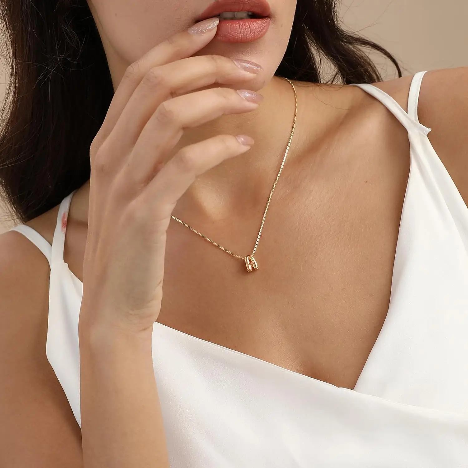 Модное золотое тонкое ожерелье-цепочка в виде змеи серебро 26 ожерелья с буквами