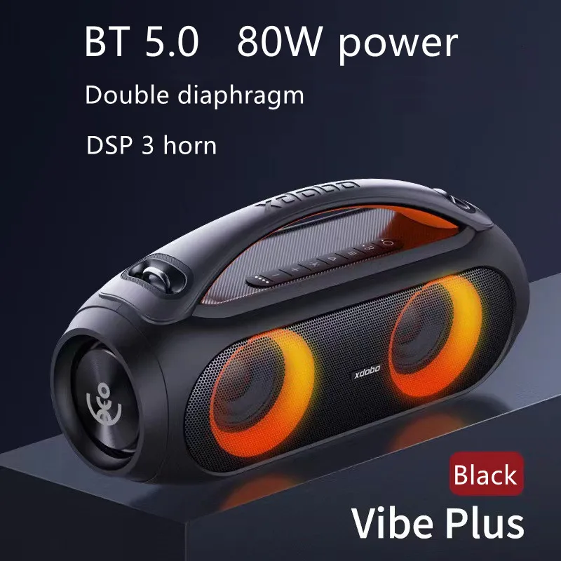 

XDOBO VibePlus цветной свет bluetooth аудио 80 Вт беспроводной высокомощный уличный портативный сабвуфер 12 часов сверхдлительный Срок службы батареи
