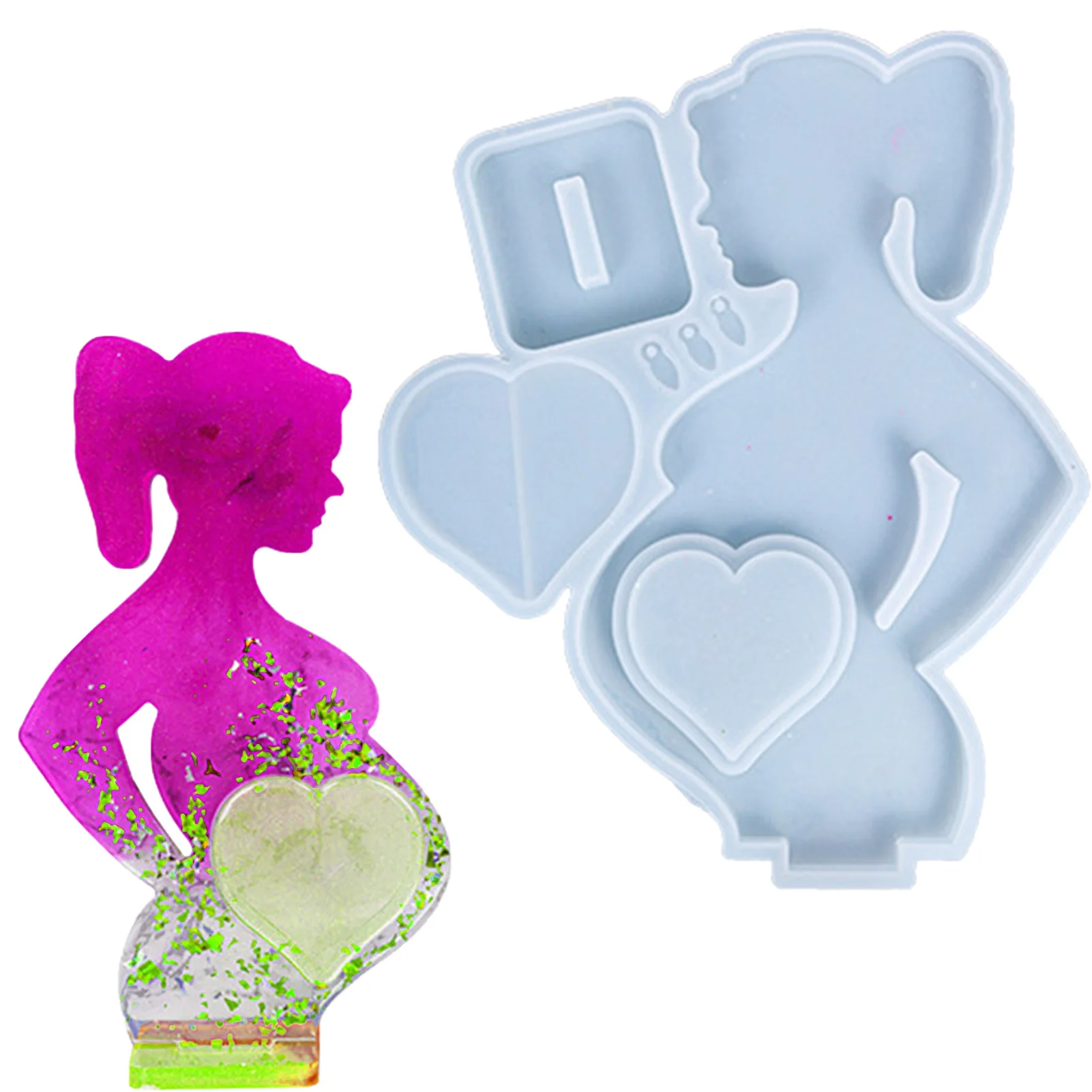 

Photo Frames Resin Molds Picture Frame Mold In Pregnant Mom Shape Heart Shape Silicone Epoxy Picture Frame Molds