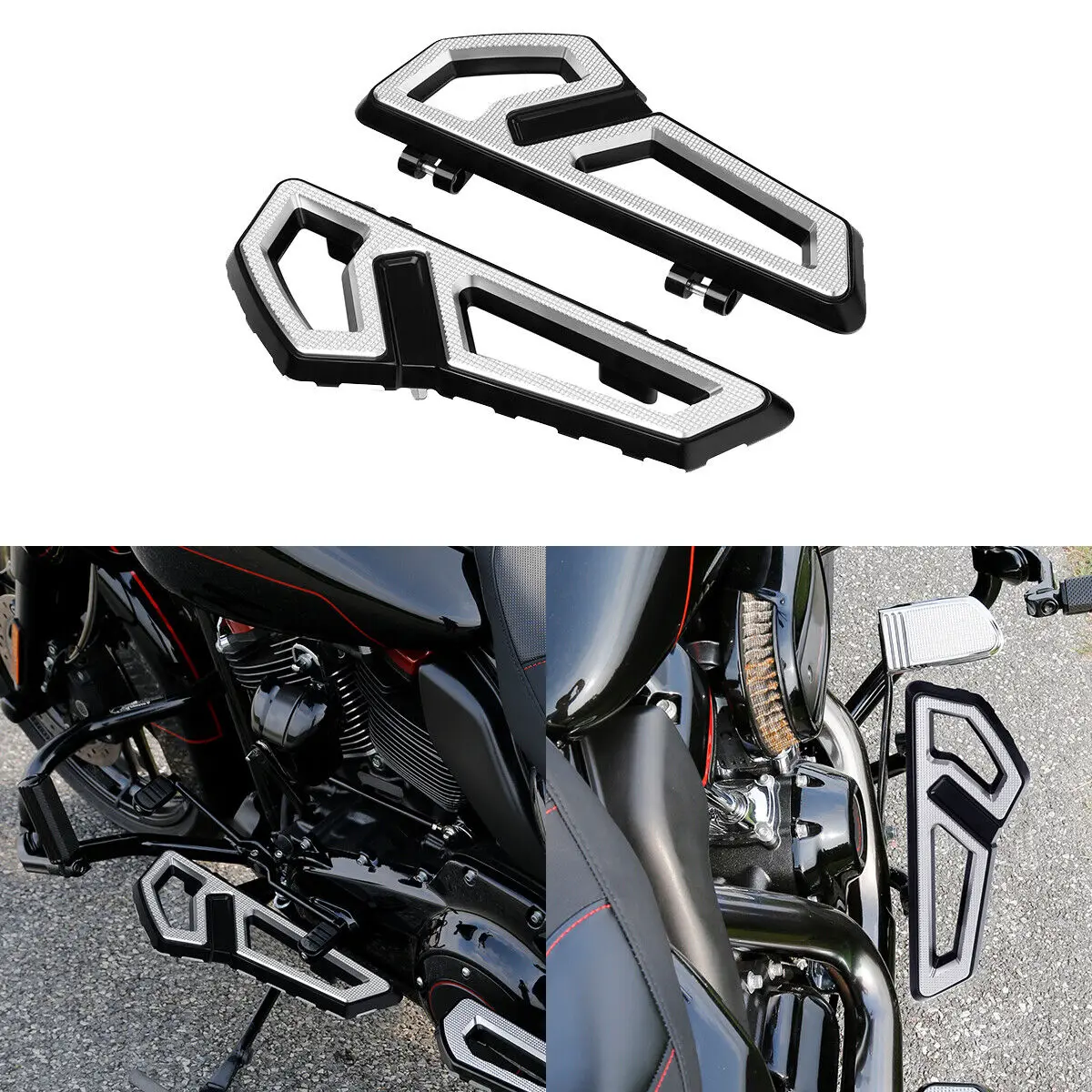 

Motorcycle Front Driver Footboard Floorboard Pegs For Harley Touring Road Glide Road King Street Glide Electra Glide