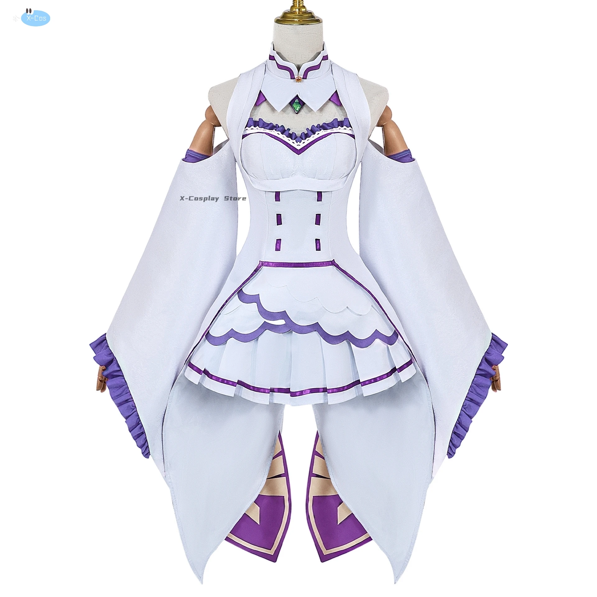 Аниме Zero Kara Hajimeru Isekai Seikatsu Emilia костюмы для косплея женское платье с головным