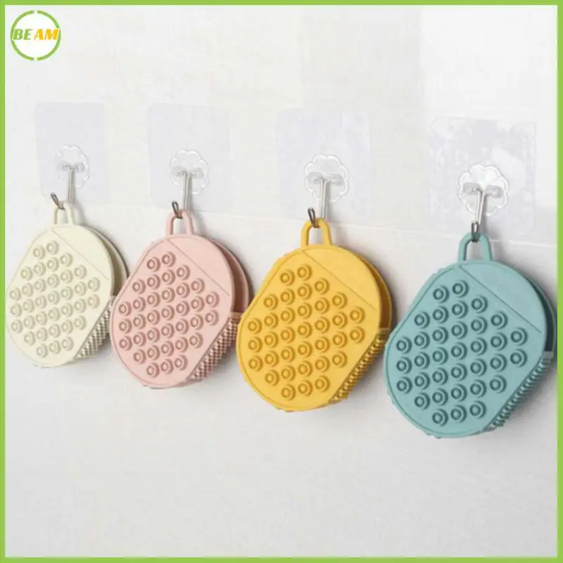 

Silicone Hair Brush Cleaning Bath Body Brush Shampoo Scalp Brush Mud Dirt Remover Massage Back Scrub Showers Bathroom Supplies