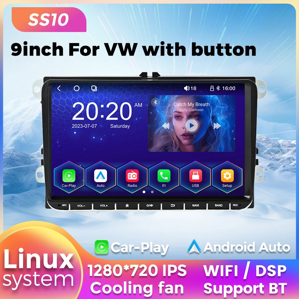 Универсальный 9-дюймовый Автомобильный Мультимедийный Плеер Для VW Passat Golf MK5 MK6 Jetta