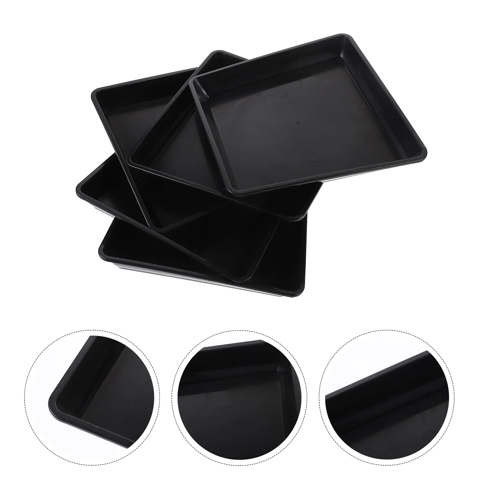 

5 Pcs Flower Pot Square Flowerpot Tray Planters Garden Ornament Watering Terra Cotta Pots Container Bottom Saucer Pallet
