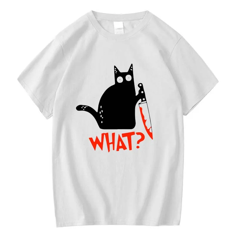 

Men's high quality T-shirts 100% cotton knife cat print Short sleeve loose Casual o-neck Funny men t-shirt tee male tshirts tops