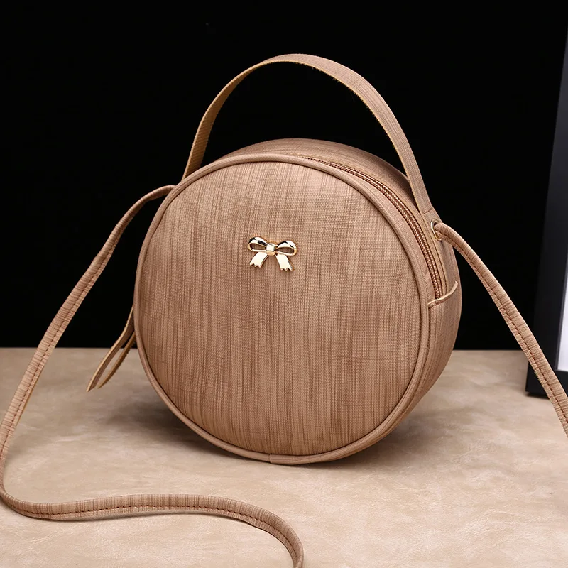 fashion designer round crossbody bags for women 2022 new pu leather circular shoulder messenger bag ladies purses female handbag free global shipping