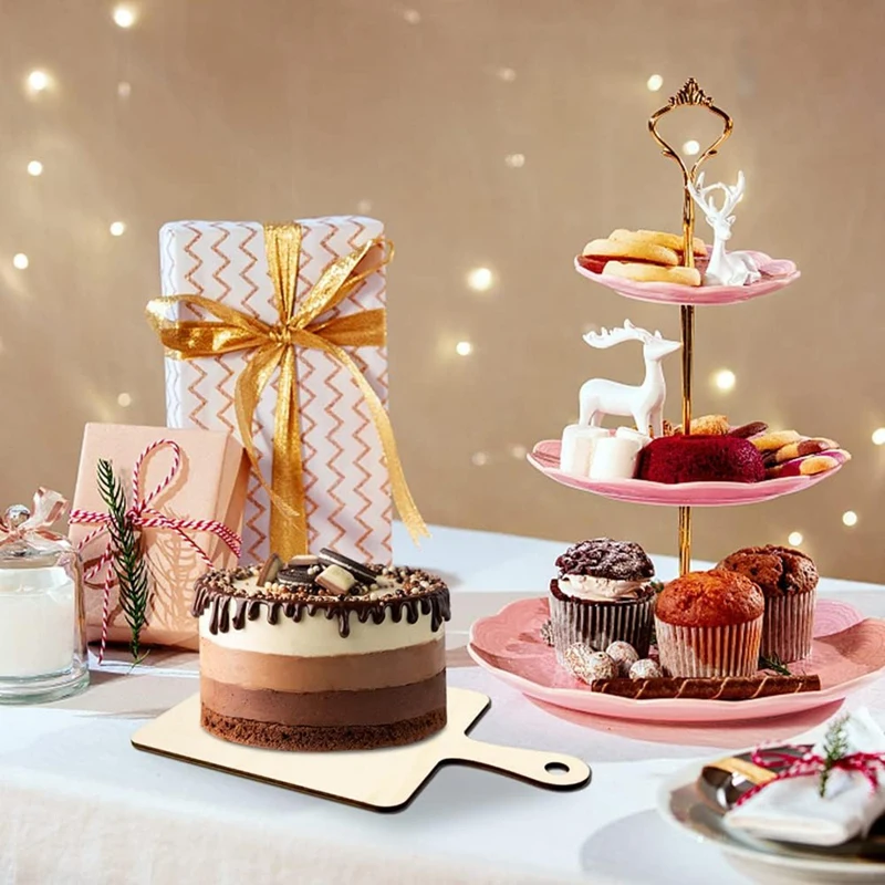 Разделочная доска из необработанной древесины с ручкой для творчества рождества