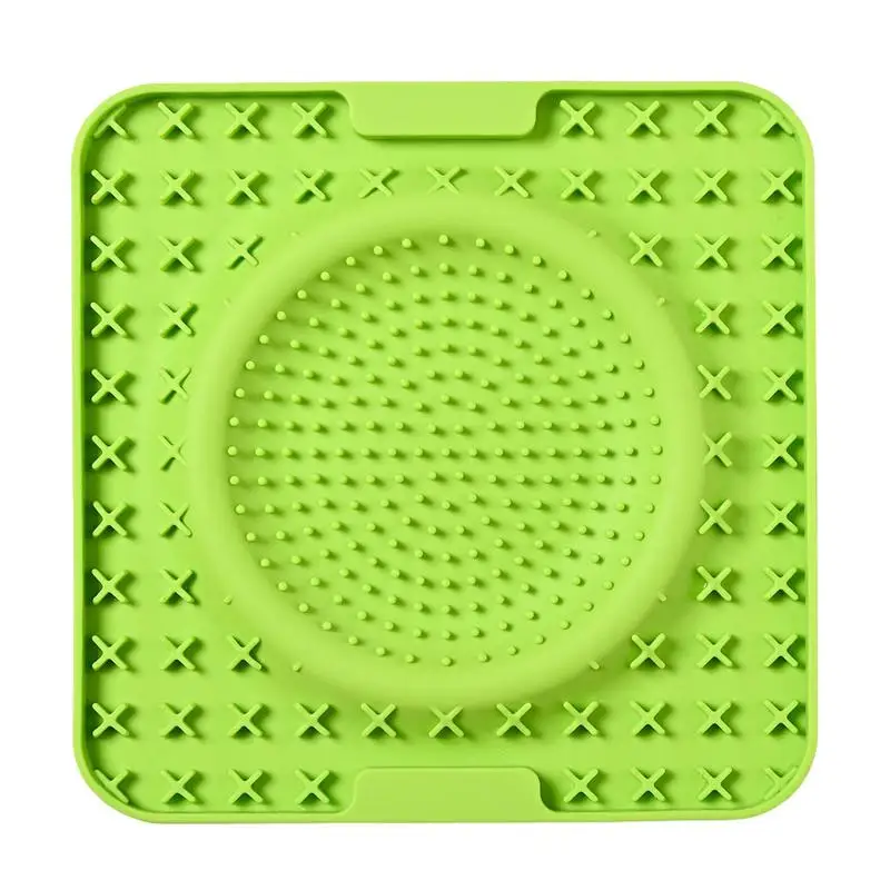 

Pet Feeding Mat With Two Textures Slower Feeder Pad For Cat Dog Licking Mat Puppy Bathing Distraction Pads Silicone Dispenser