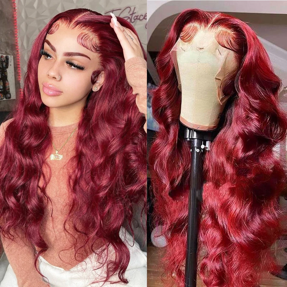 Ed Glueless Hair Wigs For Women Red 13x4 13x6 Hd Lace Frontal Wig