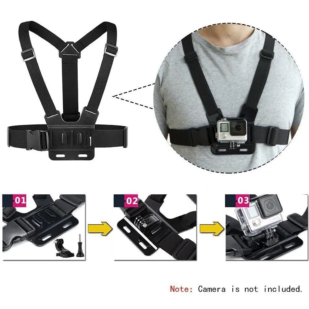 GoPro Accessories Adjustable Chest Mount Harness Chest Strap Belt for GoPro HD Hero 11 10 9 8 7 6 5 4 SJ4000 SJ5000 Sport Camera