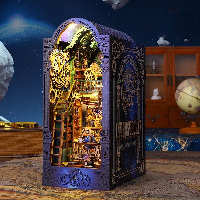 DIY межзвездное исследование книга уголок деревянная миниатюрная модель комплект