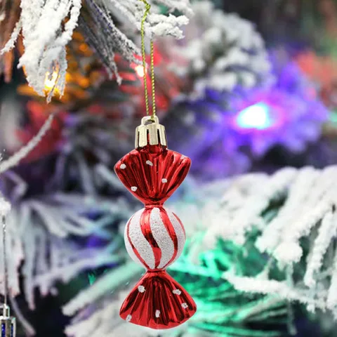 6 шт рождественские конфеты Подвески Красочные рождественские мини конфеты подвешивание Рождественская елка украшения кулон украшения