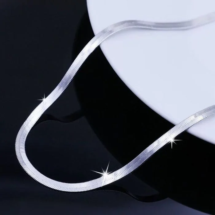 Ожерелье-цепочка серебряное 925 пробы 4 мм для женщин роскошное ювелирное изделие