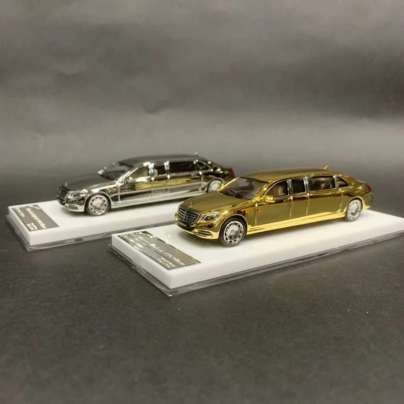 

Автомобиль стойки охотников модели 1:64 S600 Pullman 6 дверей-хром серебро и золото LTD 599