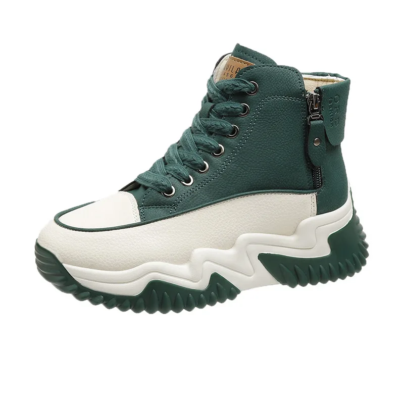 Женские кроссовки на танкетке парусиновая спортивная обувь с высоким берцем и