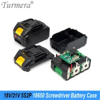 turmera 18v 21v 5s2p screwdriver battery case 10x 18650 battery holder 5s 35a bms weld nickel for 3ah to 6ah electric drill use