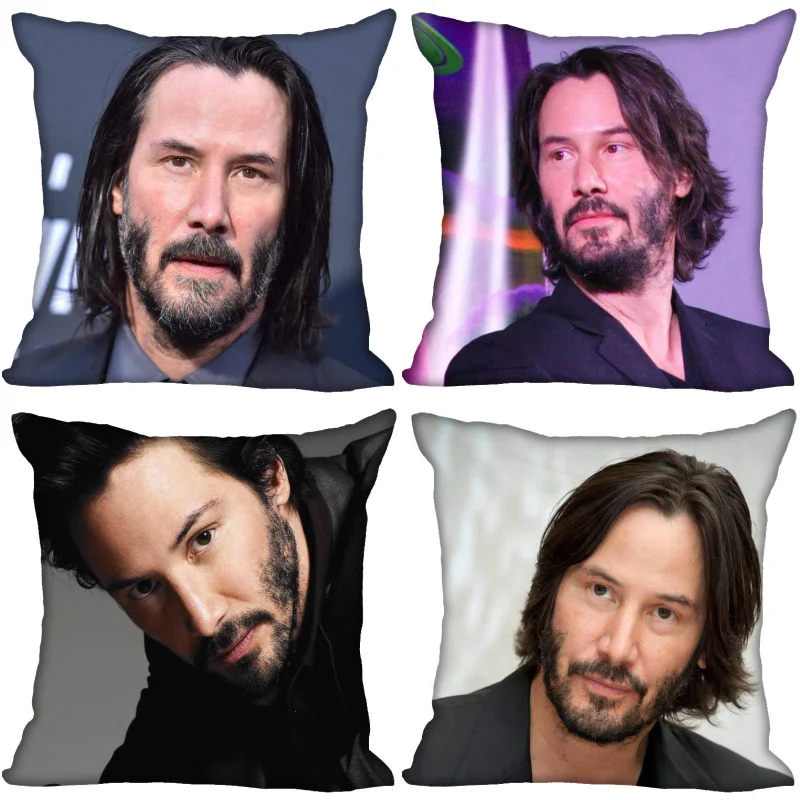 

Custom Keanu Reeves Pillow Case Home Decorative Pillows Cover Invisible Zippered Throw PillowCases 45X45cm