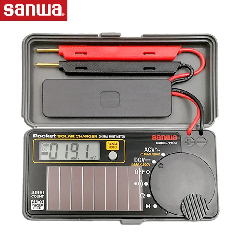 Цифровые мультиметры Sanwa PS8a/карманного типа, солнечная батарея DMM, испытание сопротивления/ВКЛ./диод