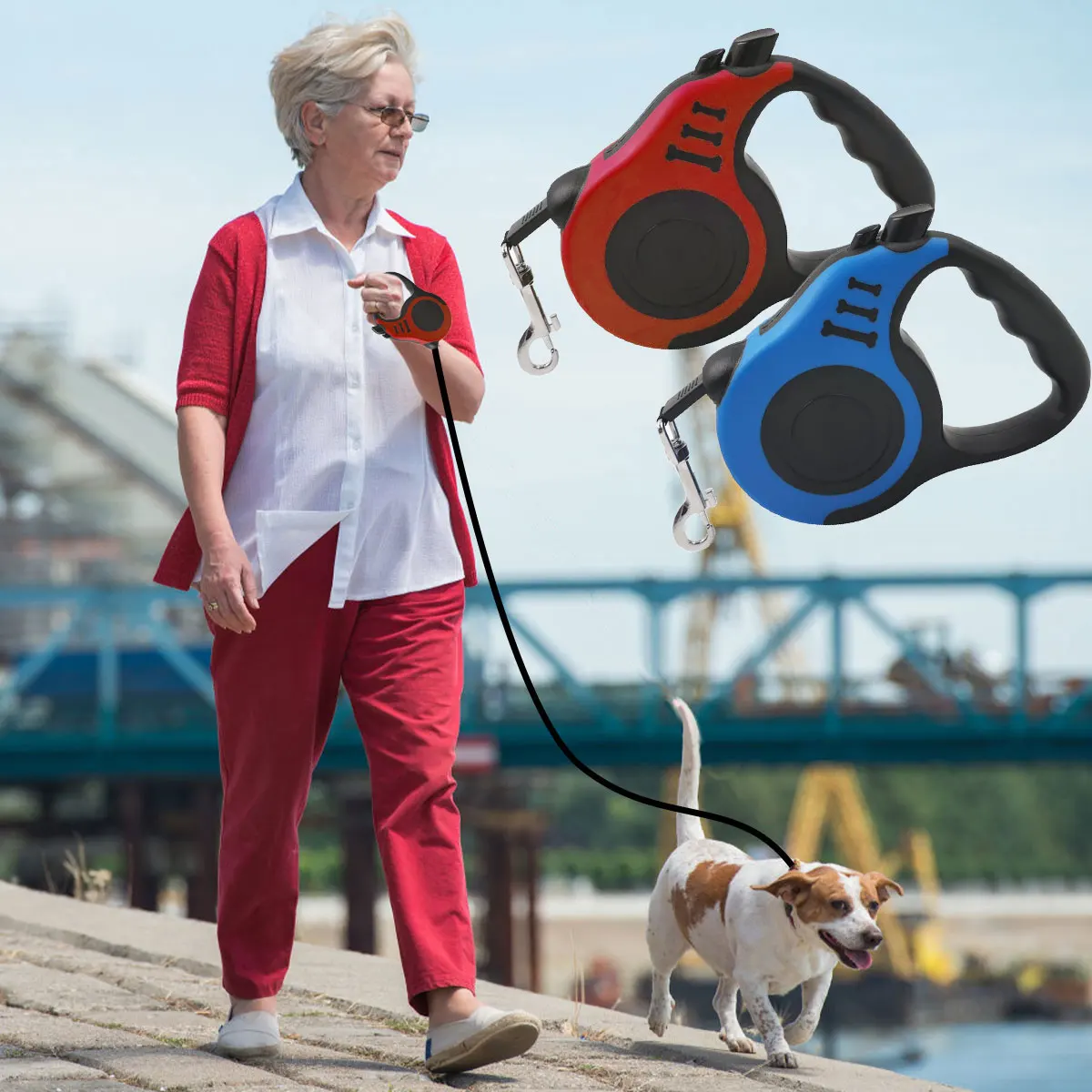 

3M Retractable Dog Leash Lightweight Portable Leash Durable Walking Leash with Non-Slip Grip Strong Polyester Tape Lock and
