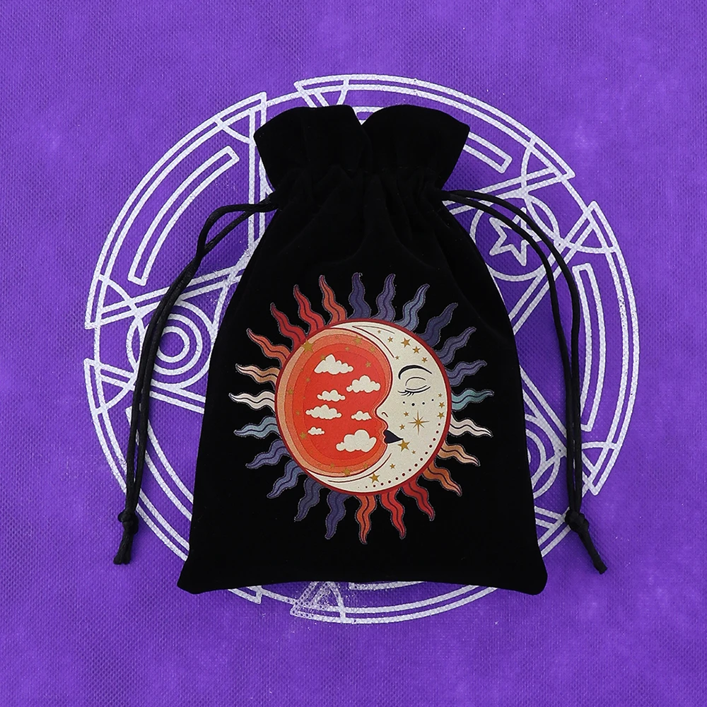 

13x18 см цветной бархатный чехол для карт Таро, сумка для хранения, руны, созвездие, ведьма, гадание, фаза Луны, сумка для Таро, ювелирные изделия, сумки для игральных костей