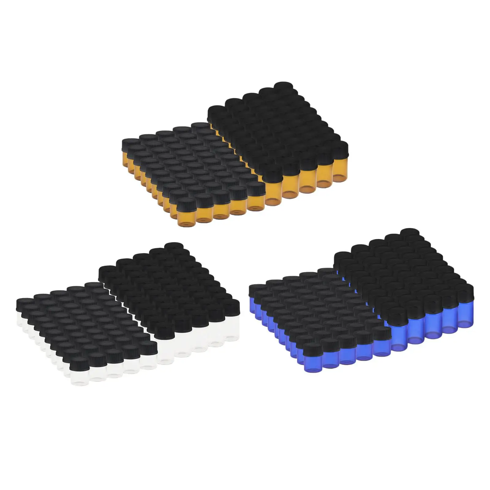 

100x Essential Oil Bottles Fragrance Oils Split Bottle Sample Vial Vial Container Mini Glass Bottles for Travel Outdoor Party