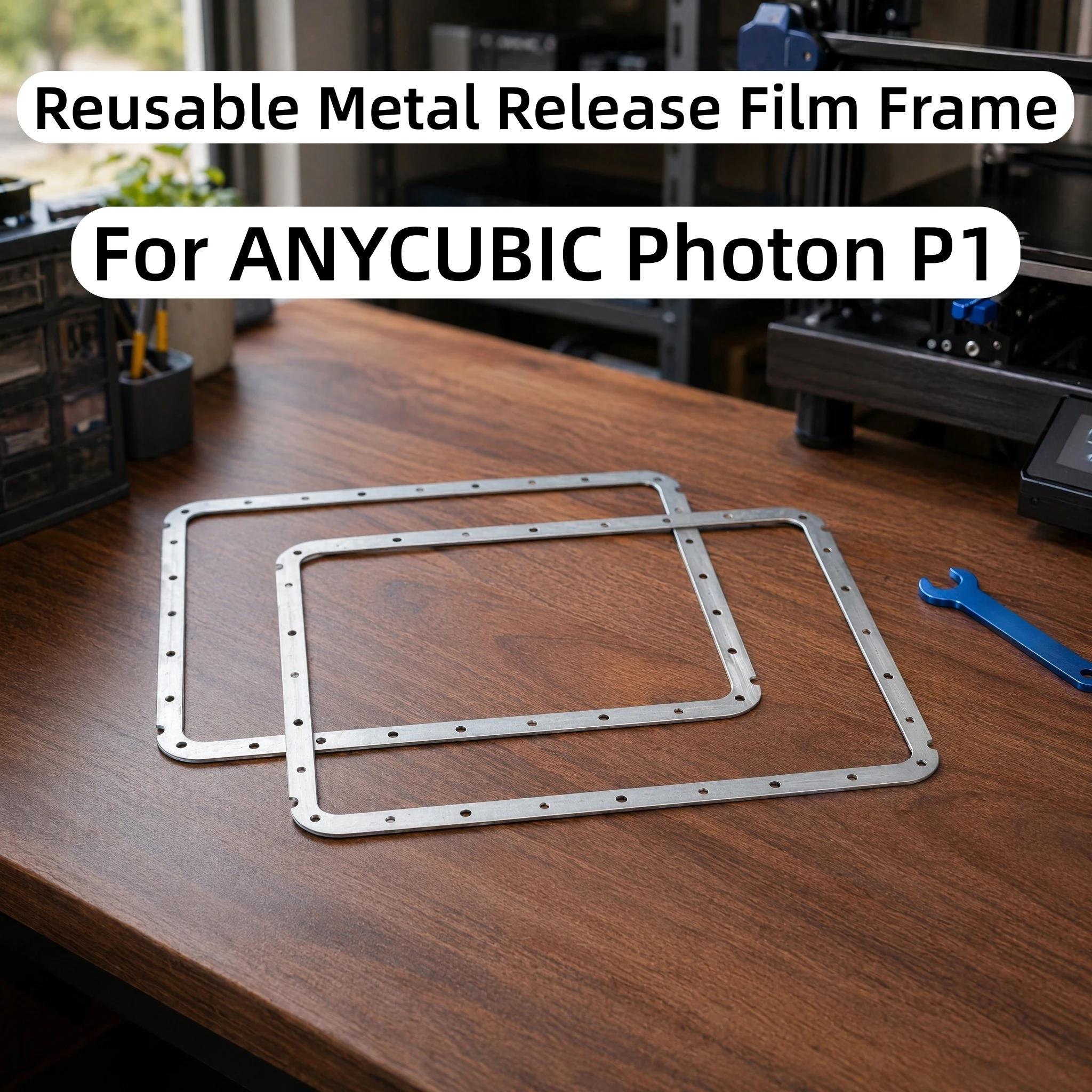Фото Многоразовый металлический держатель для разделительной пленки ANYCUBIC Photon P1, изготовленный на станке с ЧПУ, замена зажима для разделительной пленки для 3D-принтеров с емкостью для смолы №1