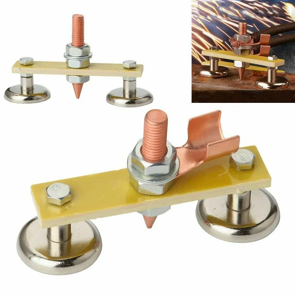 Double Welding Magnet Head Ground Clamp Magnetic Support Clamp Holder Fixture Strong Welder Large Suction Absorbable Weight