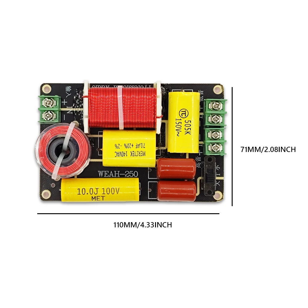 WEAH-250 250 Вт 2-полосный делитель частоты 2750/2800 Гц DIY схема фильтра динамика аудио Hi-Fi
