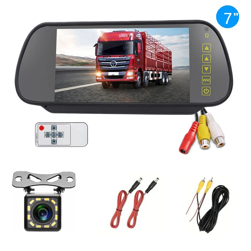 Зеркало-монитор Bileeko7 дюймов 12 светодиодов HD-камера система парковки заднего вида