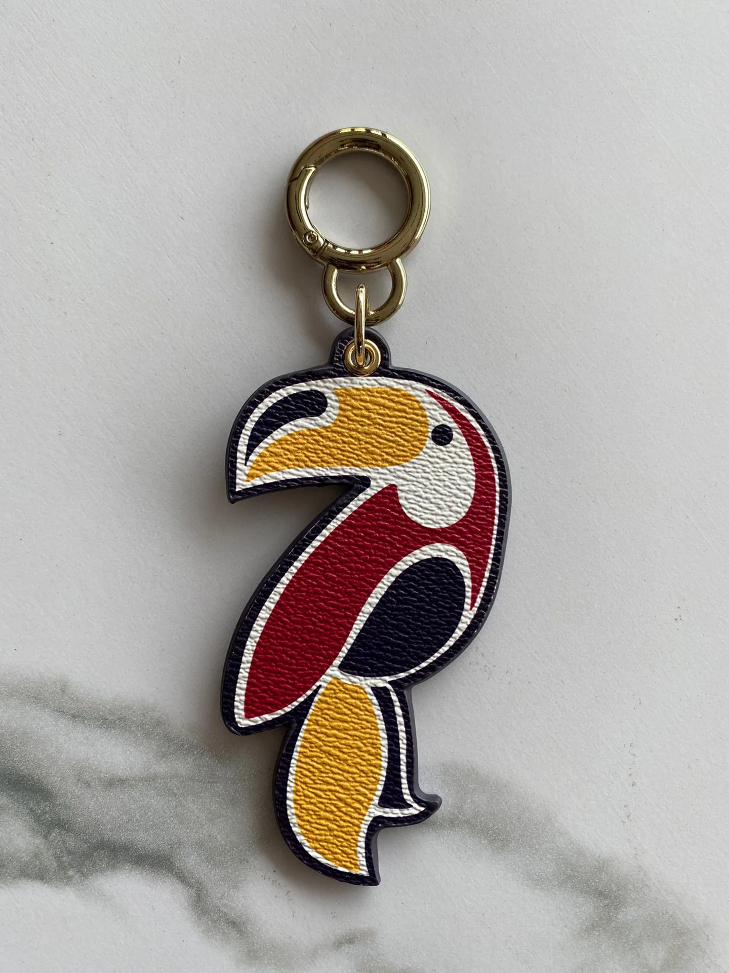 CILMI HARVILL CHHC Bag Pendant Key Chain Mobile Phone Chain Bag Accessories Leather Material Metal Lock Graffiti Gorgeous Bird