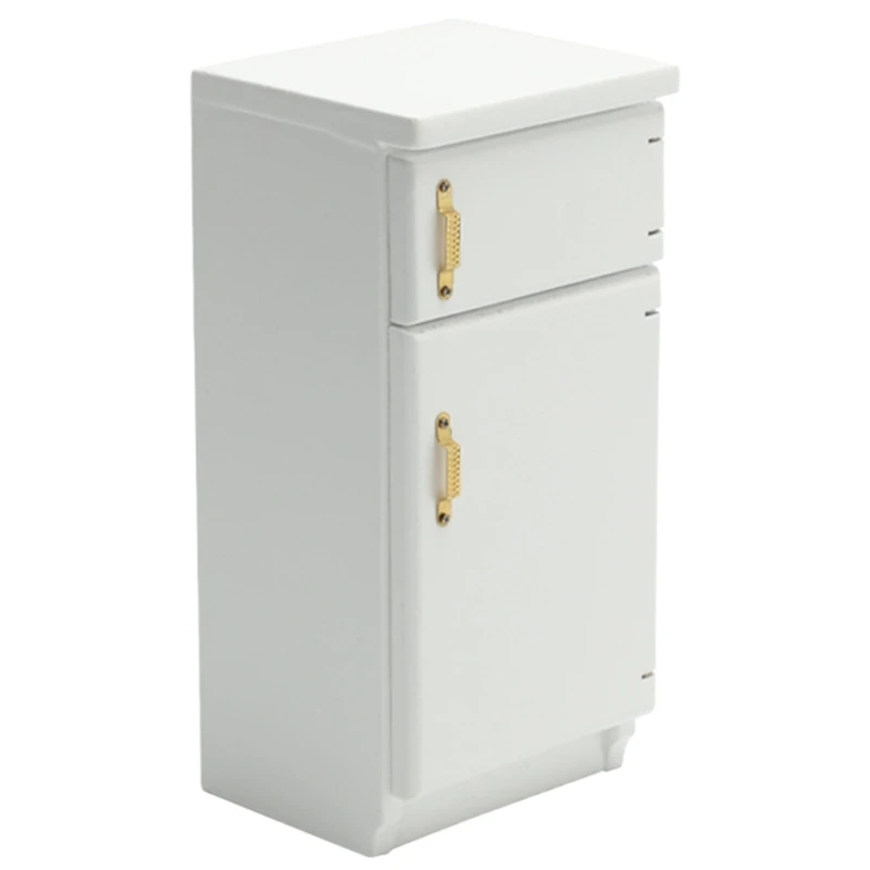 

C63B 1:12 кукольный домик миниатюрная модель холодильника для девочек и мальчиков DIY ремесла орнамент питания