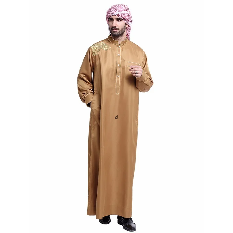 Jubba Thobe for man Muslim Clothing Adult Dubai Kaftan Embroidery Arab Dubai Indian Middle East Islamic Man Robes Plus Size 3XL