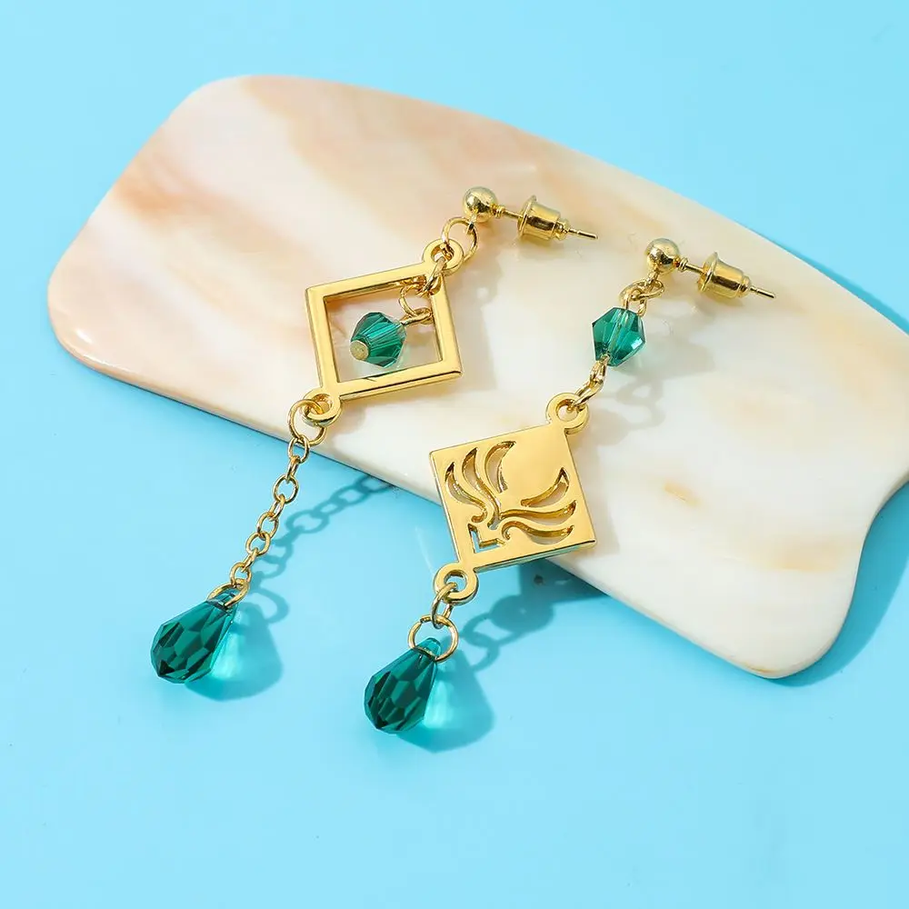 

Genshin Impact Anime Yae Miko Vision Cospaly Props Metal Alloy Earring Wind Ear Studs Jewelry Women Accessories Gift for Fans