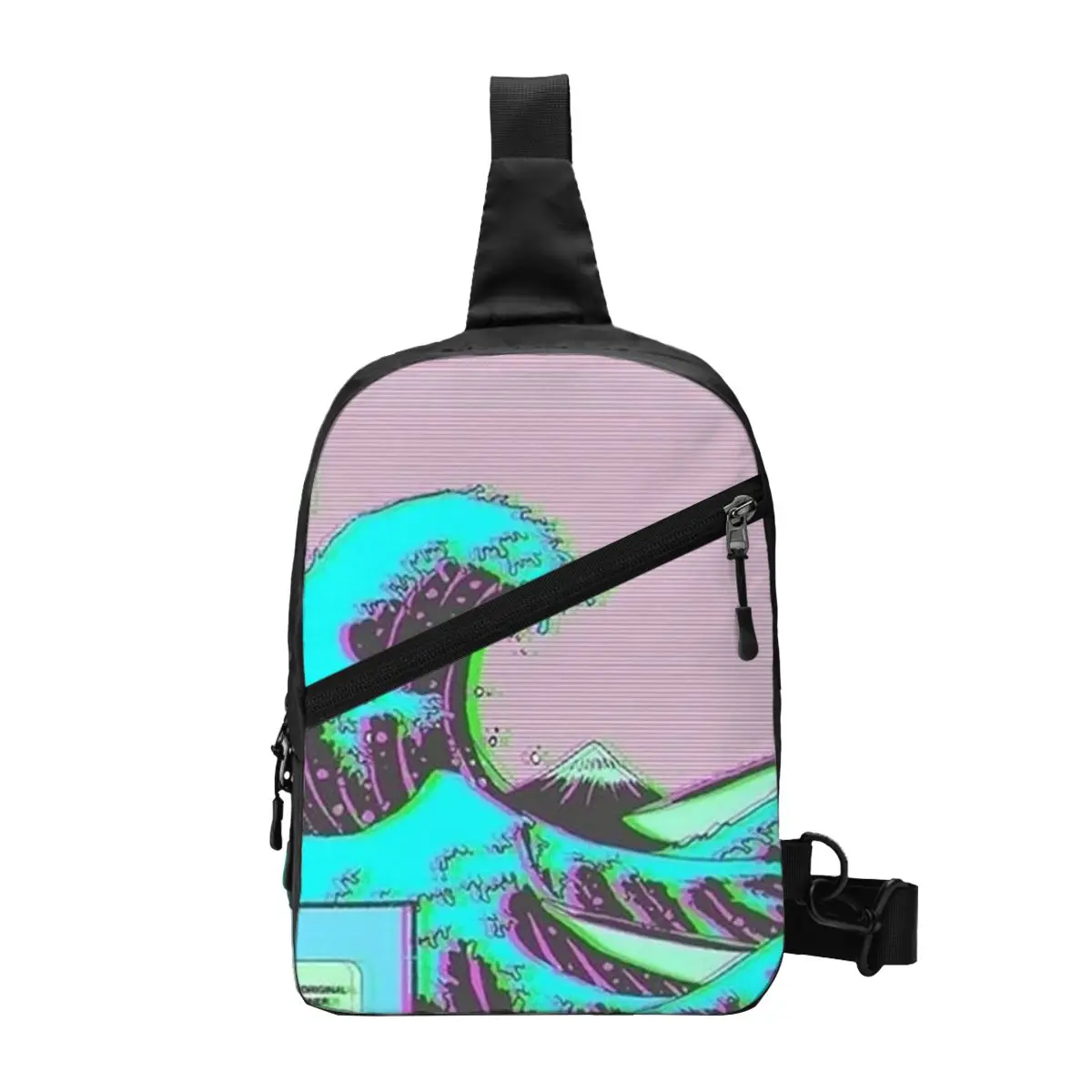 

The Great Wave Off Chest Bag Vaporwave Kanagawa Print Crossbody Bags Male Trip Fishing Phone Handbags