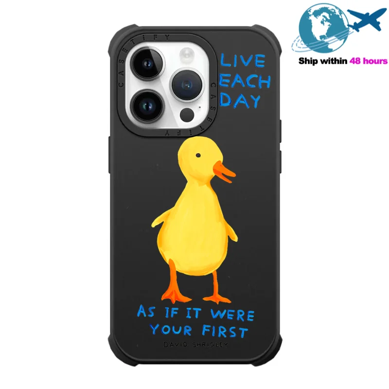 

CASETIFY Yellow Duck Silica Gel Cases for iPhone 13 14 ProMax 12Pro 13Pro Girl Sculpture Quadrangle Anti-drop Soft Cover E0327