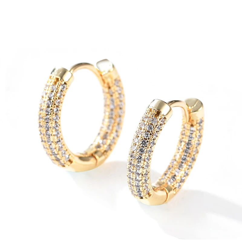 

Trendy Sparkling Zircon Earrings for Women Hip Hop Party Jewelry Gifts