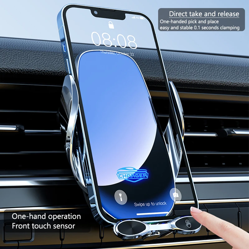 30W Car Wireless Charger Phone Holder For iPhone 14 13 12 11 Pro Max Intelligent Infrared 65W Fast Car Charger Wireless Charging