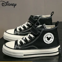 disney mickey 2022 spring autumn new childrens high top soft soled canvas shoes pupils handsome and cute breathable sneakers