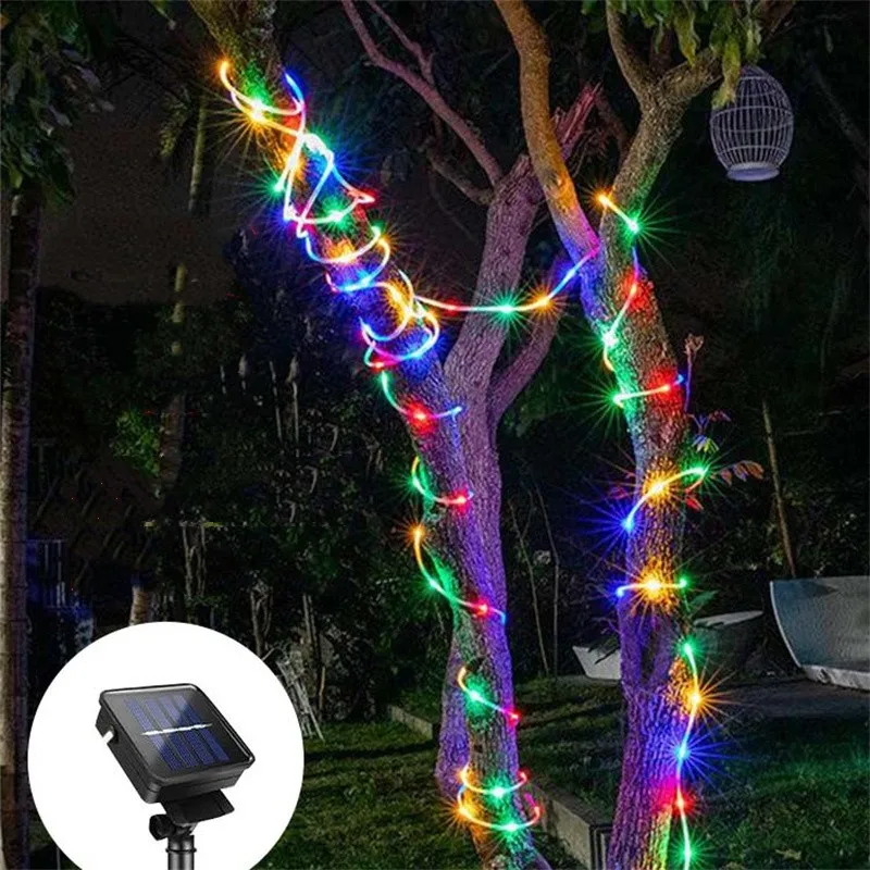 Solar Neon Tube Lamp Led Outdoor Waterproof Color Christmas Day Garden Decoration Light Strip Hose Flexible Sign Decorative