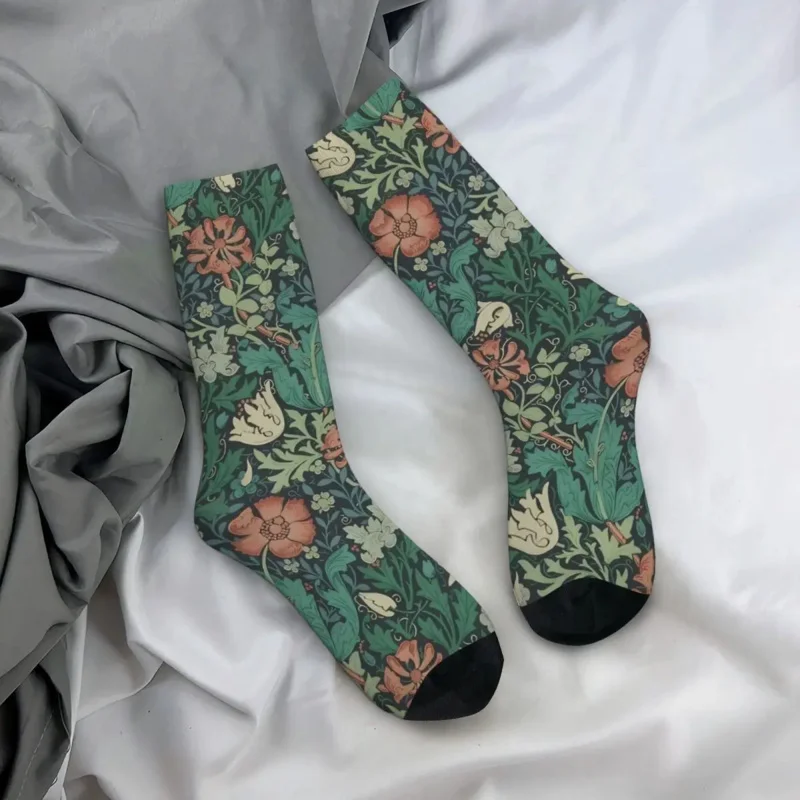 Забавные мужские носки Y2K с изображением ботанической природы в стиле ретро