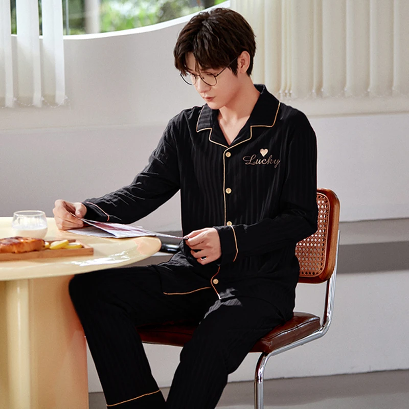 QUHENG 2022 Newest Sleepwear Cotton Pajamas Couple Set Autumn and Winter Pyjamas Suit Pijama Women Men Loungewear Plus Size Set