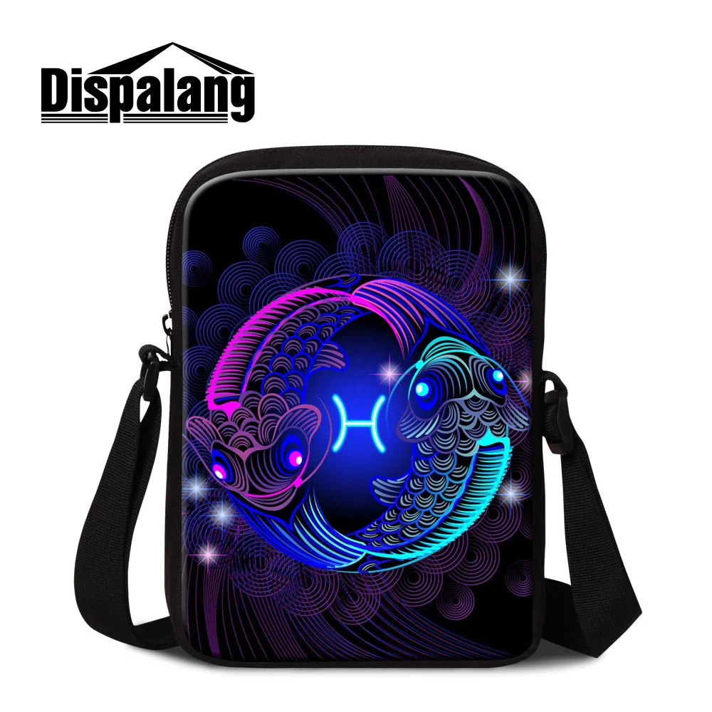 

Dispalang constellations print mini messenger bags for boys pisces shoulder bag male business travel satchel bag