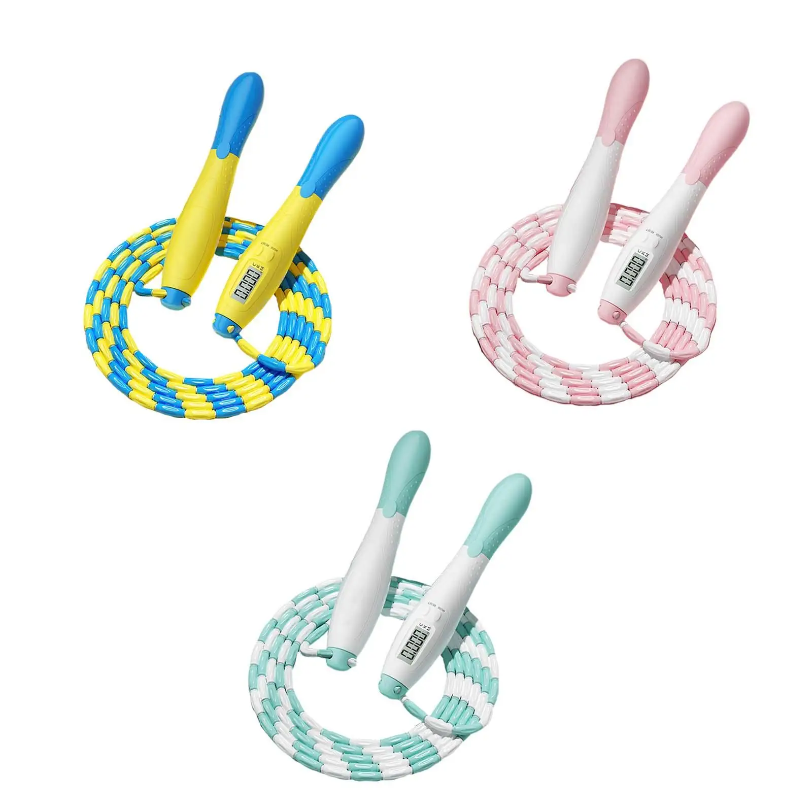

Rope Soft Beaded Anti Skid Handle Skipping Rope with Digital Counter for Fitness Workout Exercise
