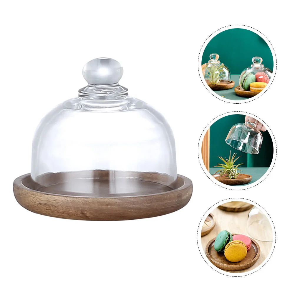 

Dome Cake Cover Dessert Plate Mini Cloche Display Stand Tray Cupcake Serving Cheese Clear Bread Muffins Box Plates Base Dish Lid