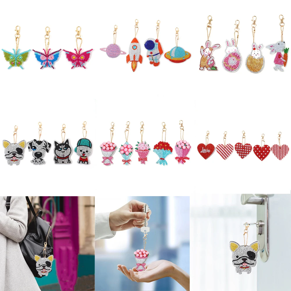 3/4/5 шт. брелки для ключей в виде сердца |